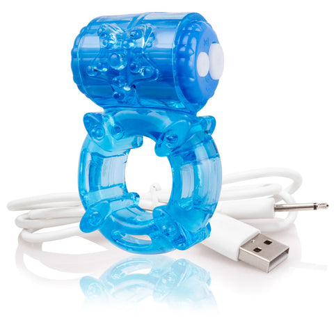 Charged Big O Blue Stretchy Cock Ring for Enhanced Pleasure Cock Rings Vibrating