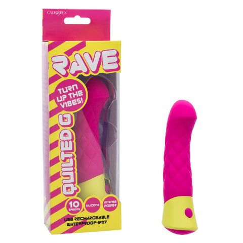 Rave Quilted G Silicone Vibrator Pink Waterproof Massager