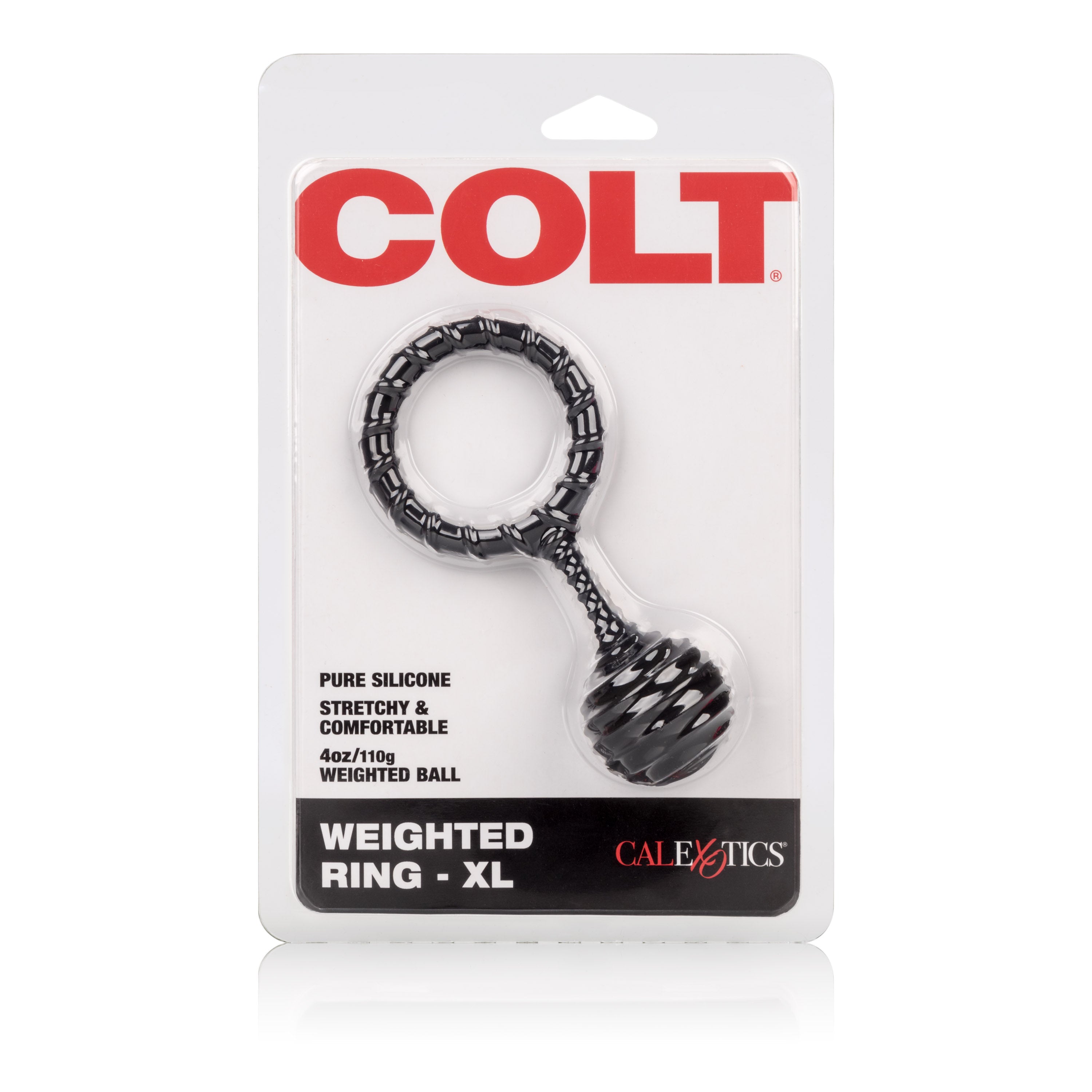 Colt Weighted Ring XL Black Silicone Stretchy Cock Ring with Weighted Ball COCK RINGS Sling