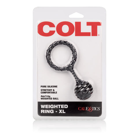 Colt Weighted Ring XL Black Silicone Stretchy Cock Ring with Weighted Ball COCK RINGS Sling