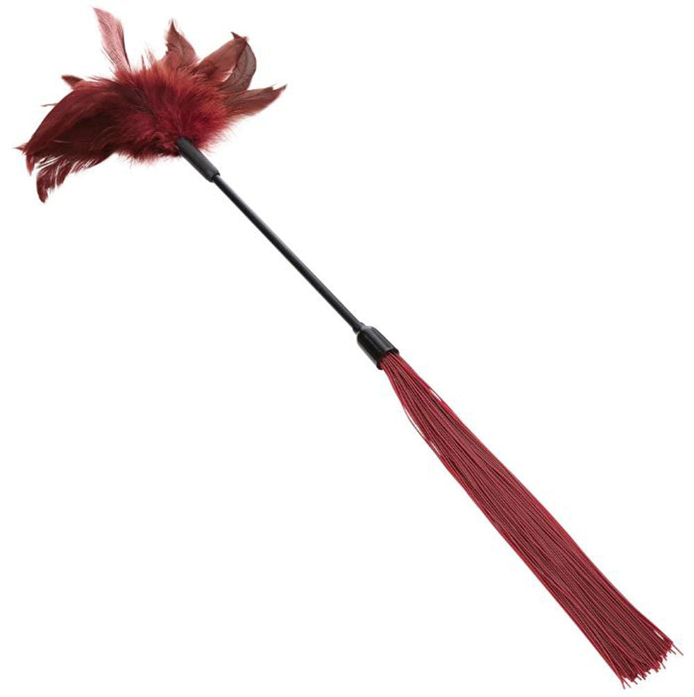 Burgundy Feather Tickler for Adult Intimacy and Teasing Play > Bondage Gear > Paddles