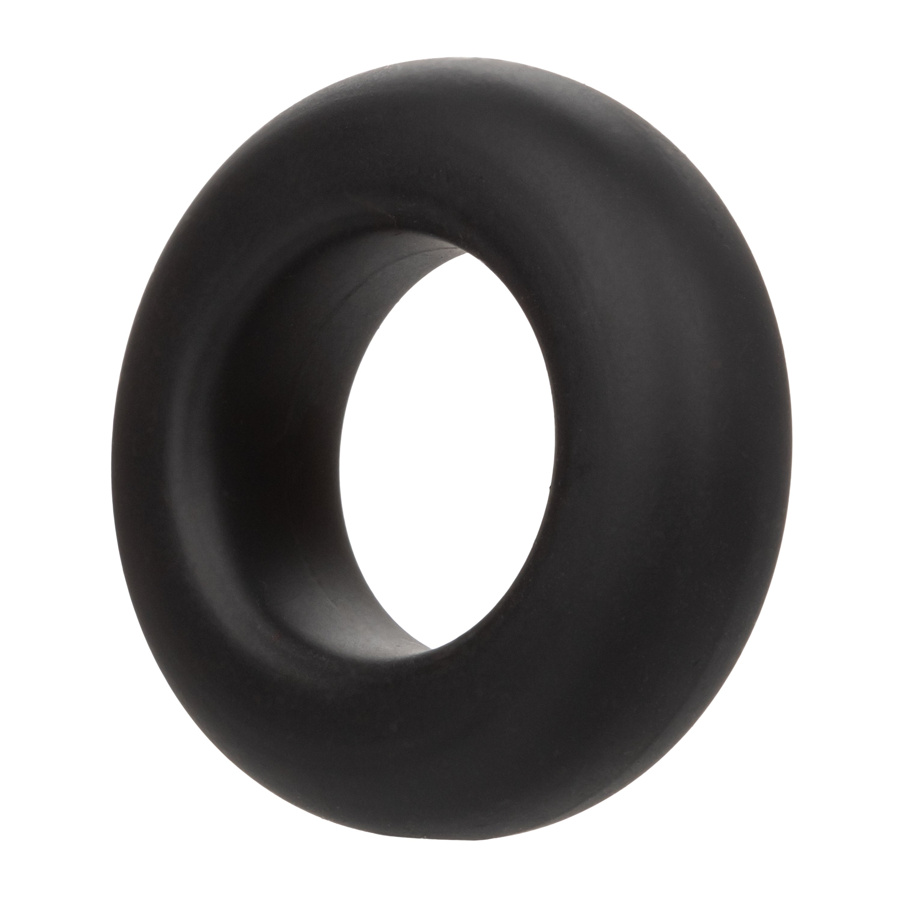 Alpha Liquid Silicone Prolong Set of 2 Stretchy Comfortable Rings in Black, Small 0.75” and Large 1” Diameter COCK RING Set