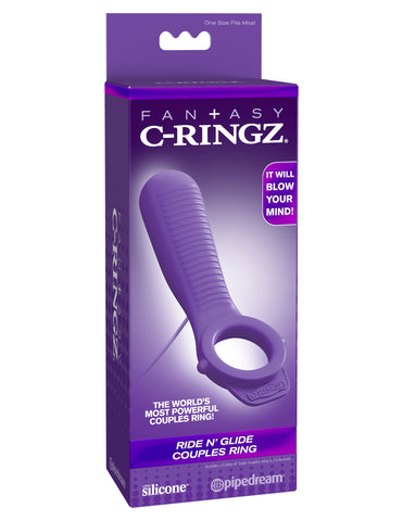 Fantasy Ride N Glide Couples Ring Vibrating Silicone Cockring Cock Rings Vibrating