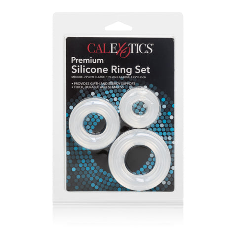 Premium Clear Silicone Ring Set - Medium, Large, XL Sizes COCK RING Set