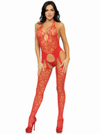 Leg Avenue Net Suspender Body (Red) – Lingerie > Clothes > Bodies and Playsuits