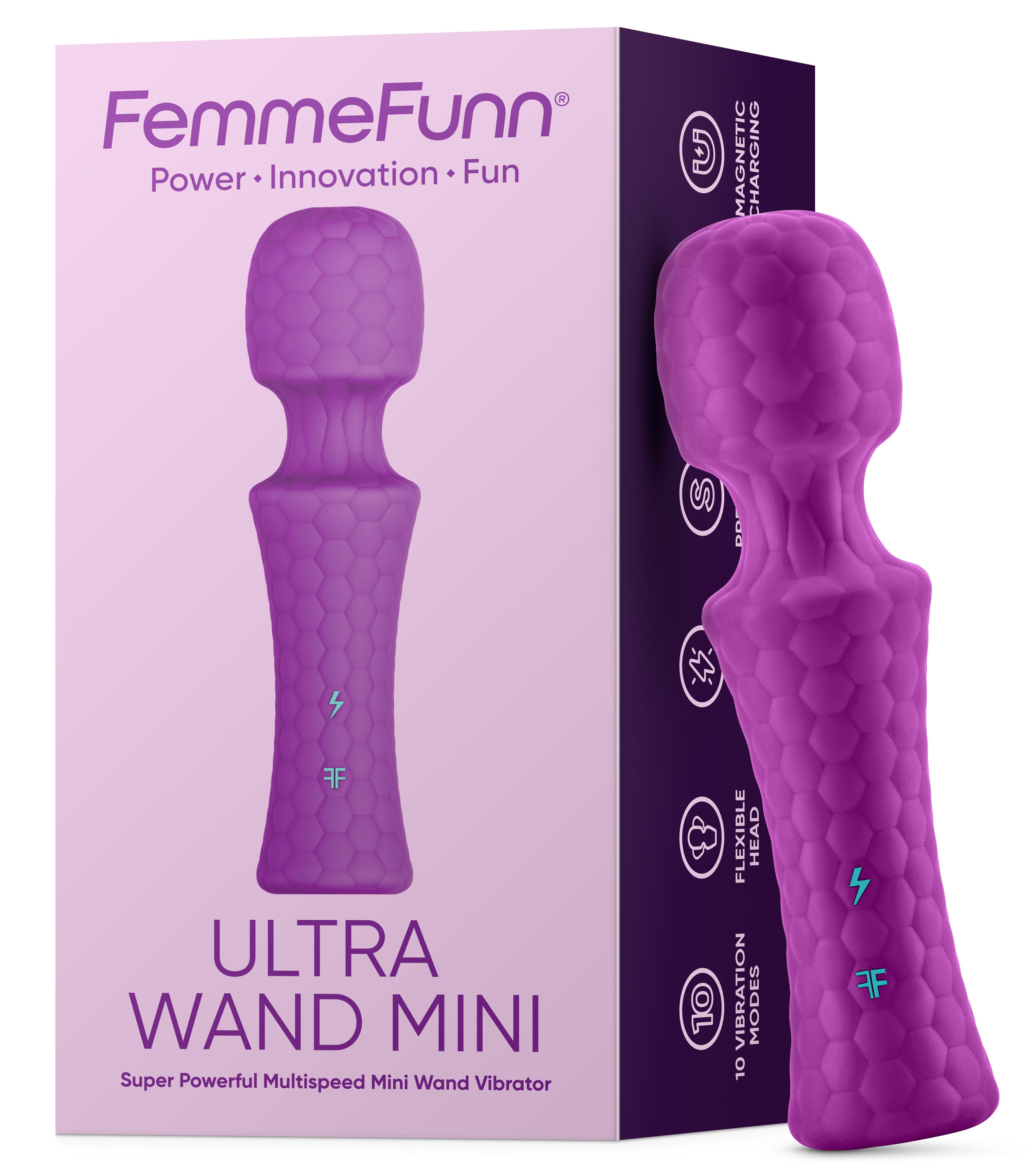 Ultra Wand Mini Waterproof Vibrator with Flexible Head Turquoise Electric Massager