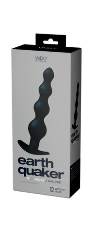 Earth Quaker Rechargeable Anal Vibe - Just Black Beads