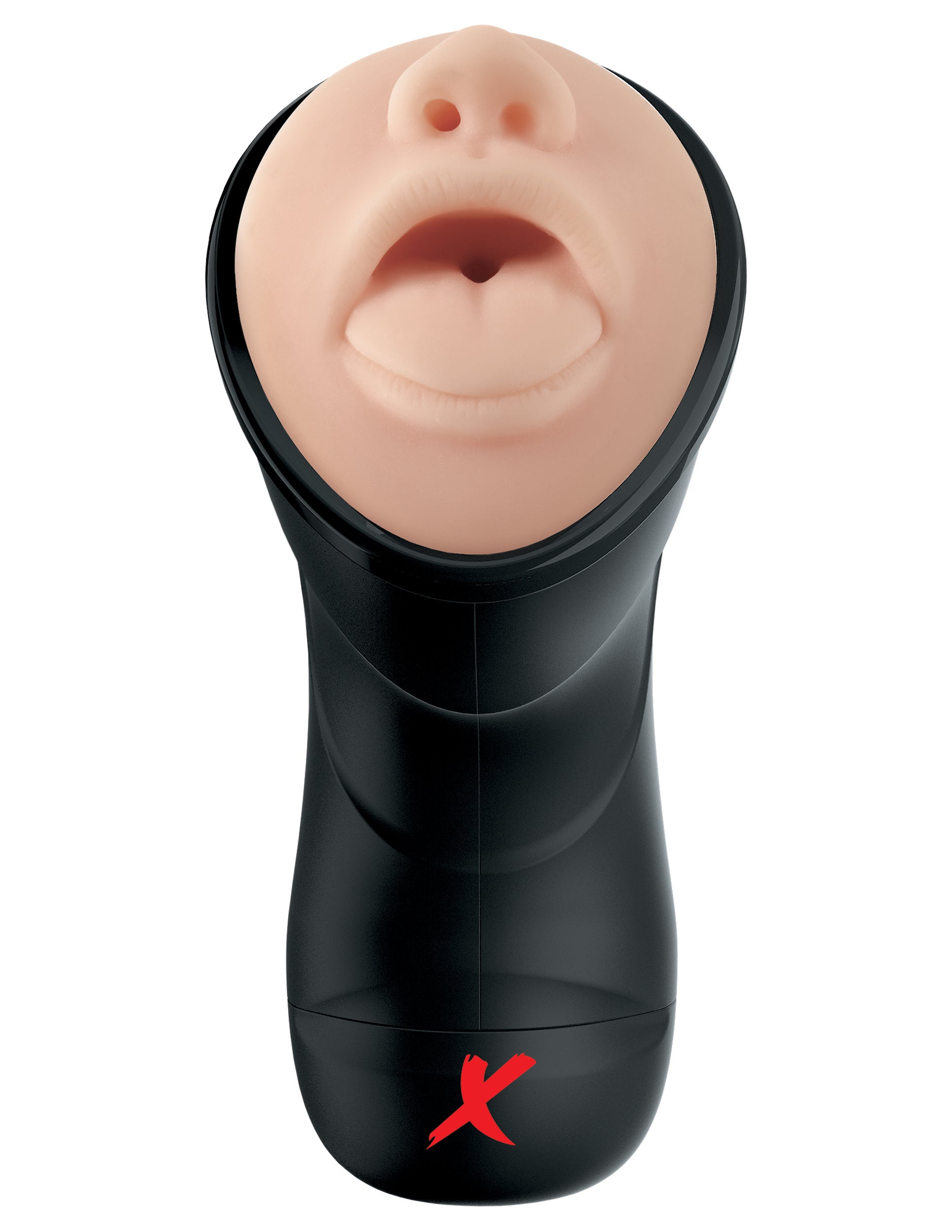 Pdx Elite Deep Throat Vibrating Stroker Realistic Mouth Stroker Beige Strokers - Manual