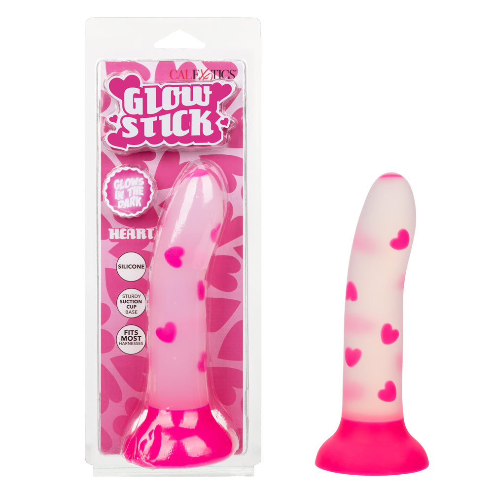 Glow Stick Heart Pink Bendable Silicone Dildo for Adults DONGS