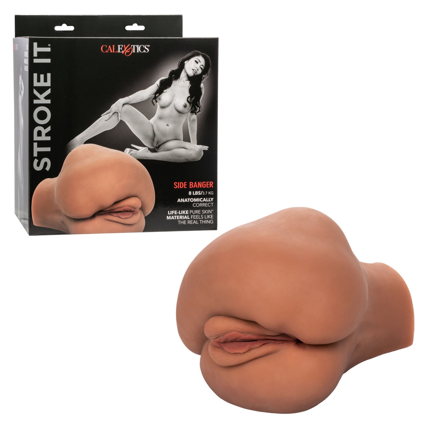 Stroke It Side Banger Brown Male Masturbation Aid Realistic Ass Strokers - Manual