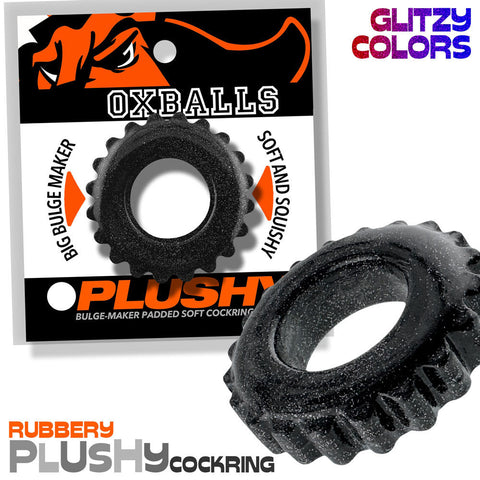 Plushy Single Ring (Black Mica) – Cushy Flexible Cock Ring Cockrings