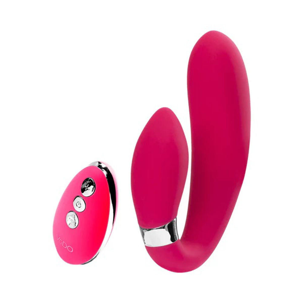 Jeni C-Shaped Dual Motor Vibrator with Remote Control Pink Vibrators