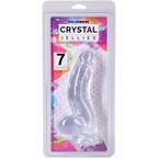 Crystal Jellies Curved Realistic Cock With Balls – 7 Inch Silicone Strap-On Harness Compatible > Dildos > Strap On Dildos
