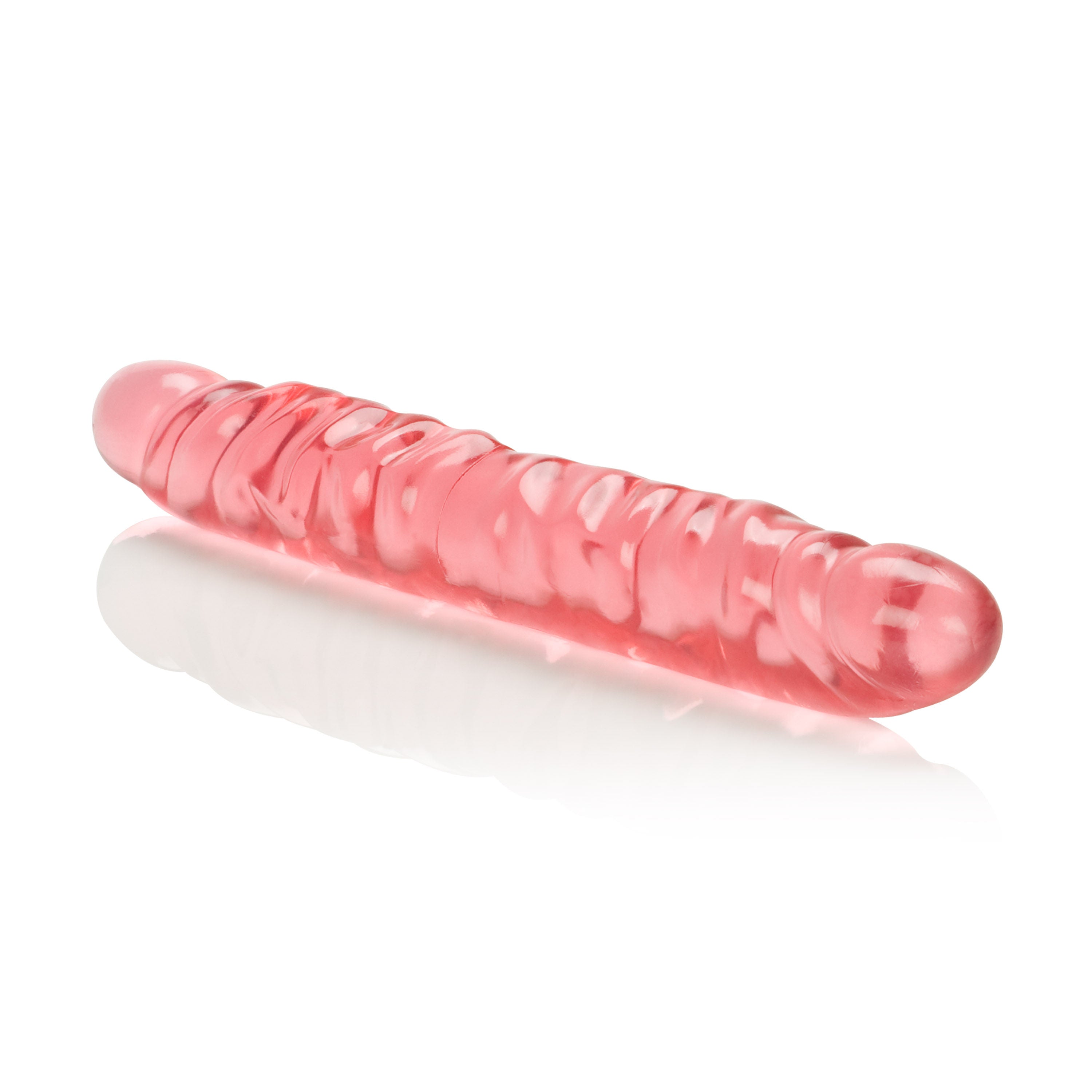 Translucence 12 Inch Veined Double Dong Pink Adult Toy Double Dongs