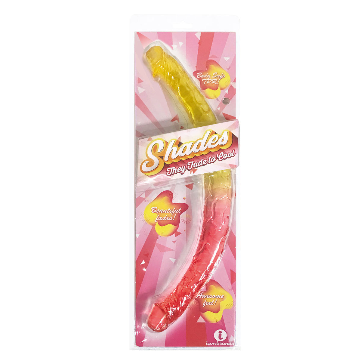 Shades 17 Inch Double Dong in Pink and Yellow for Adults Multi Double Dongs