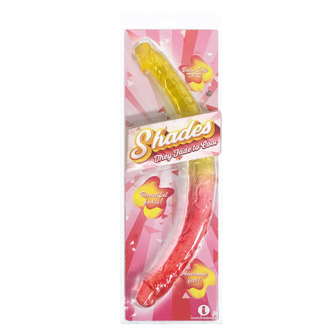 Shades 17 Inch Double Dong in Pink and Yellow for Adults Multi Double Dongs