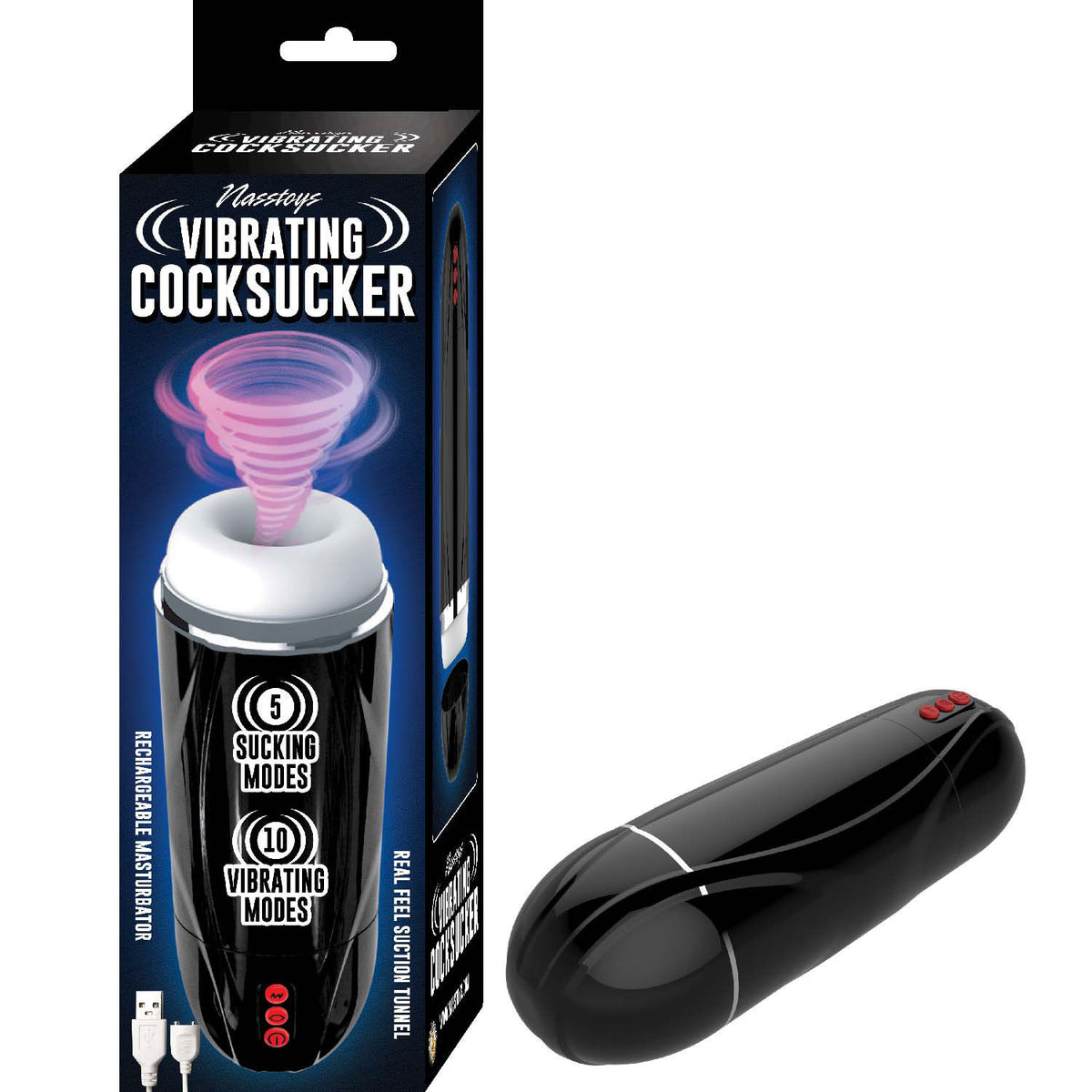 Vibrating Male Masturbator with Sucking and Vibration Functions Black > Sex Toys For Men > Masturbators > Vibrating