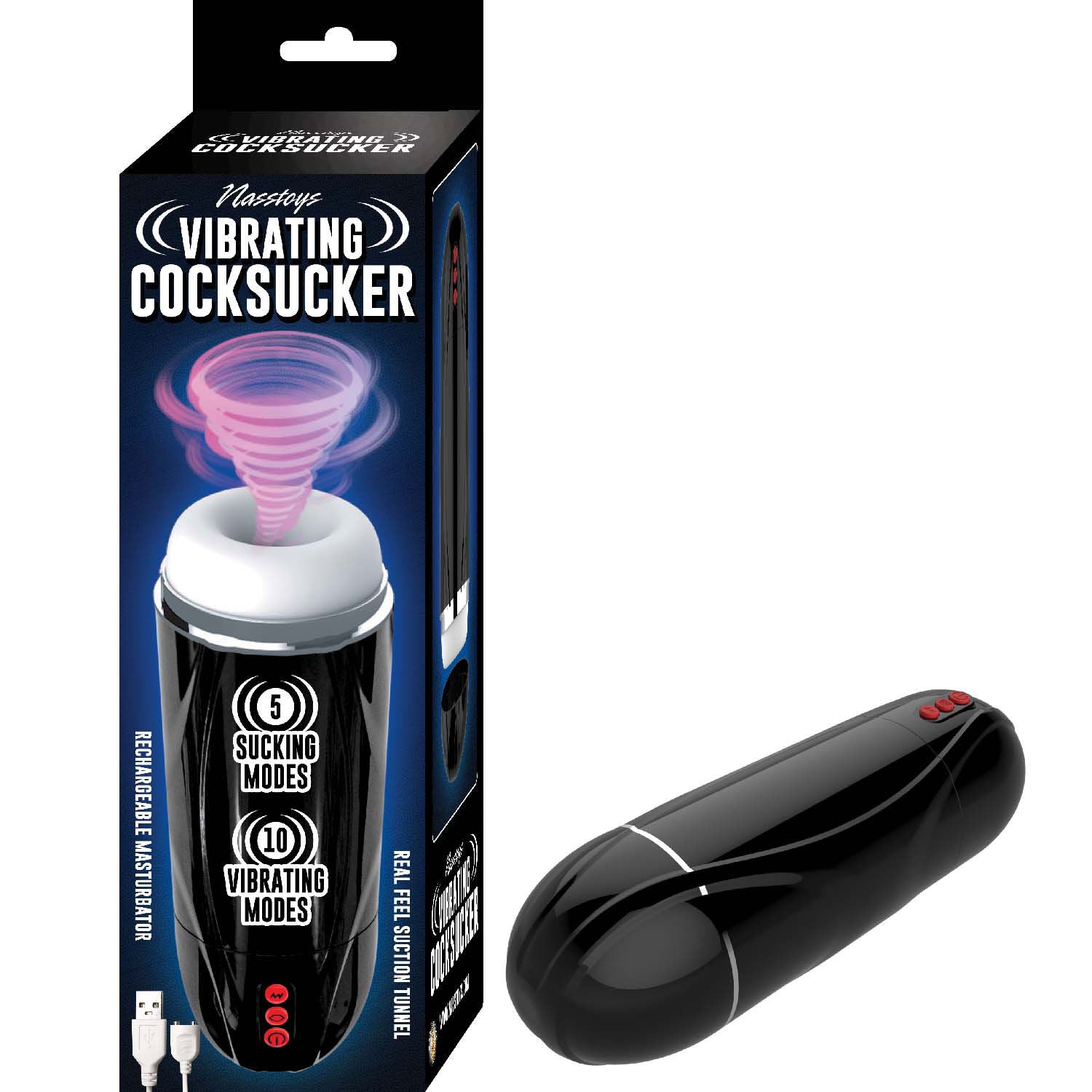 Vibrating Male Masturbator with Sucking and Vibration Functions Black > Sex Toys For Men > Masturbators > Vibrating