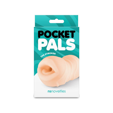 NS Novelties Pocket Pals (Brown) – Textured Mouth Stroker Sleeve Strokers - Manual