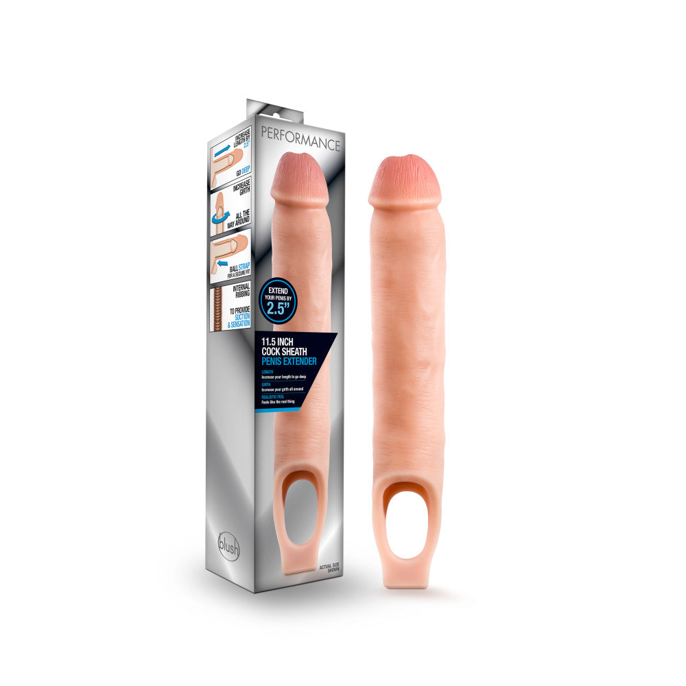 Performance 11.5 Inch Cock Sheath Penis Extender Vanilla Soft > Sex Toys For Men > Penis Sleeves