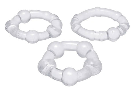 Clear Performance Penis Ring Set of 3 for Comfortable Fit COCK RING Set