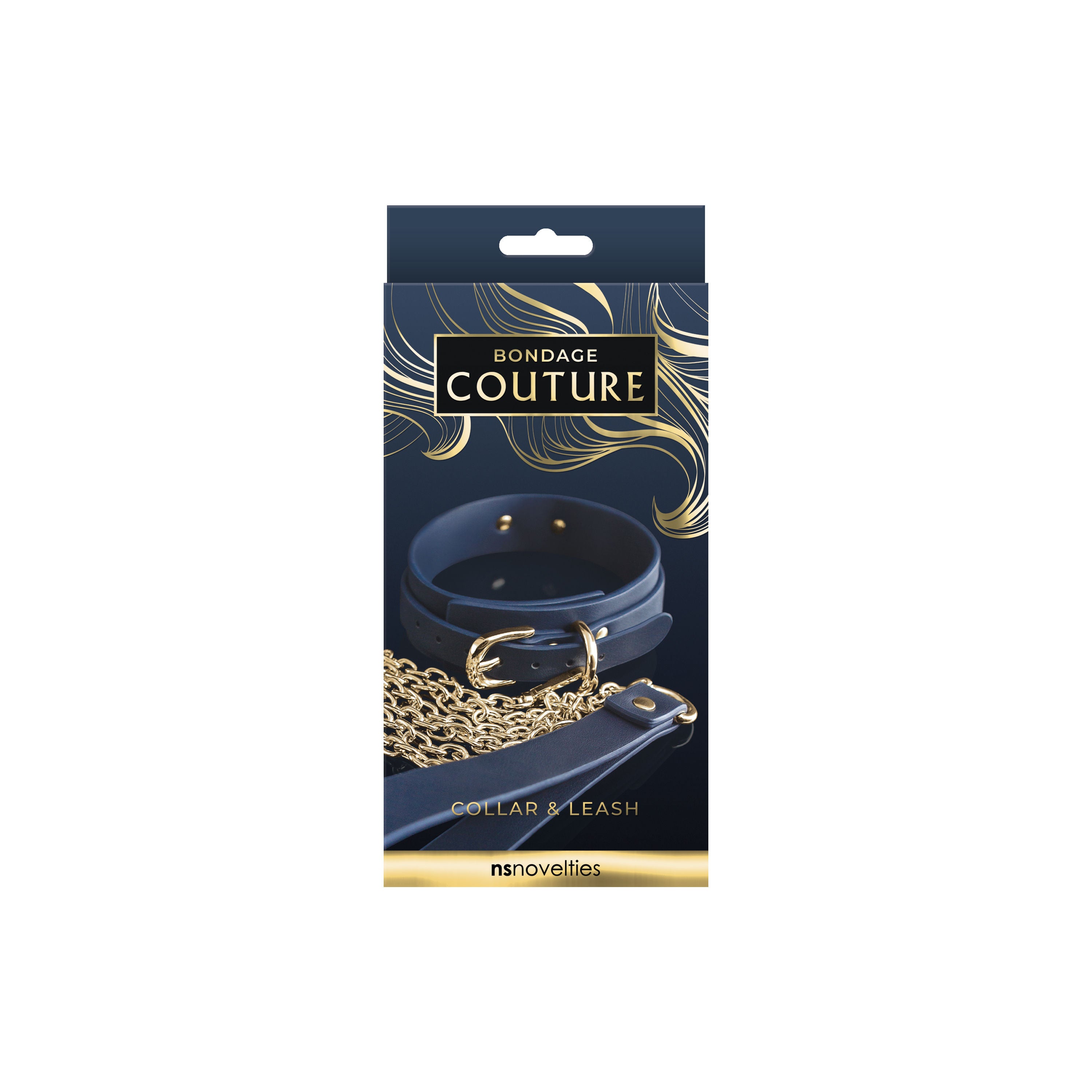 Bondage Couture Collar and Leash (Blue) – Luxury Accessory Collar 18.23 Inch x 1.22 Inch Secondary image