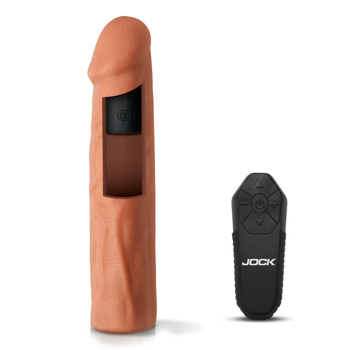 Jock Enhancers 1.5 Inch Vibrating Penis Extension Sleeve with Remote - Medium > Sex Toys For Men > Penis Sleeves