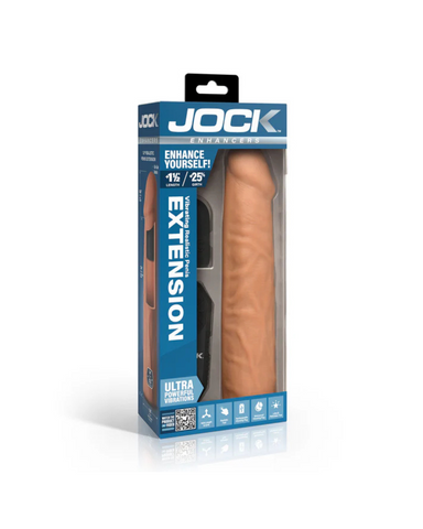 Jock Enhancers 1.5 Inch Vibrating Penis Extension Sleeve with Remote - Medium SLEEVES