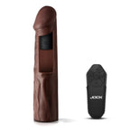 JOCK Enhancers 1.5 Inch Vibrating Penis Extension with Remote - Light, Medium or Dark Dark > Sex Toys For Men > Penis Sleeves