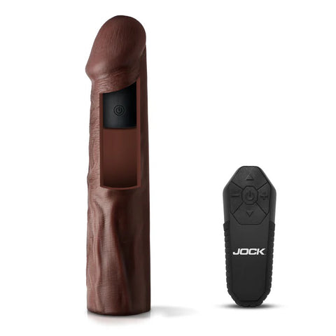 Jock Enhancers 1.5 Inch Vibrating Penis Extension with Remote Light SLEEVES