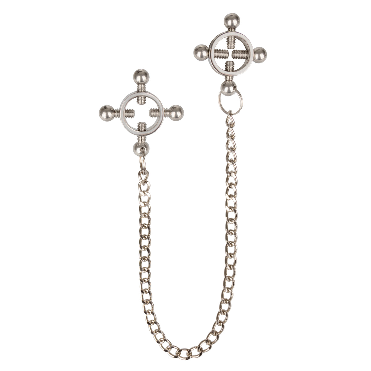 Nipple Grips 4 Point Nipple Press With Chain – Adjustable Nipple Clamp Silver > Sex Toys > Nipple Clamps