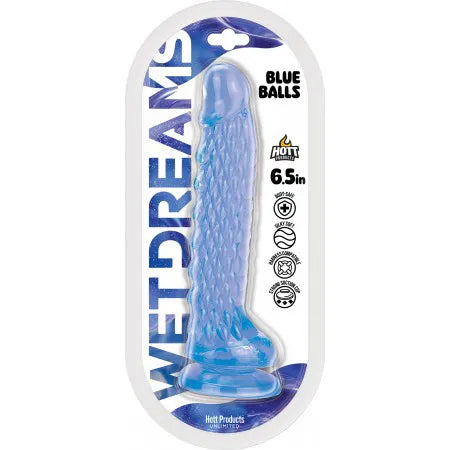 Wet Dreams Blue Balls 6.5 Inch Suction Cup Dildo Silicone Toy Blue > Dildos > Realistic Dildos