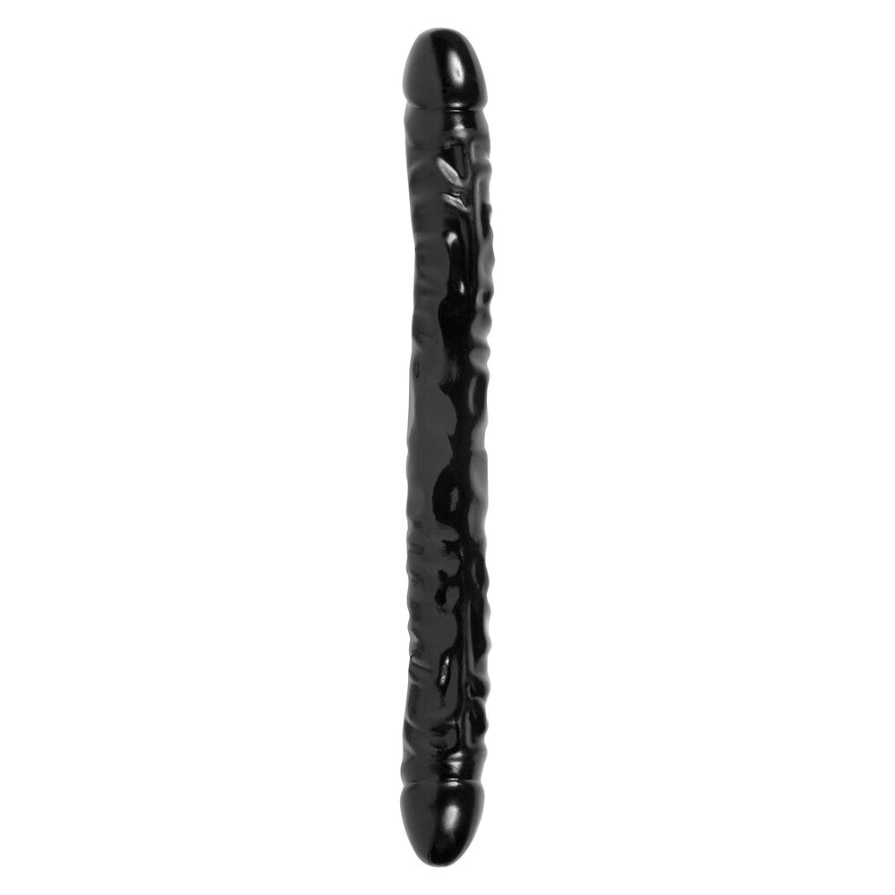 Jr Veined Double Header (Black) – 12 Inch Flexible Dong > Dildos > Double Dildos Main image