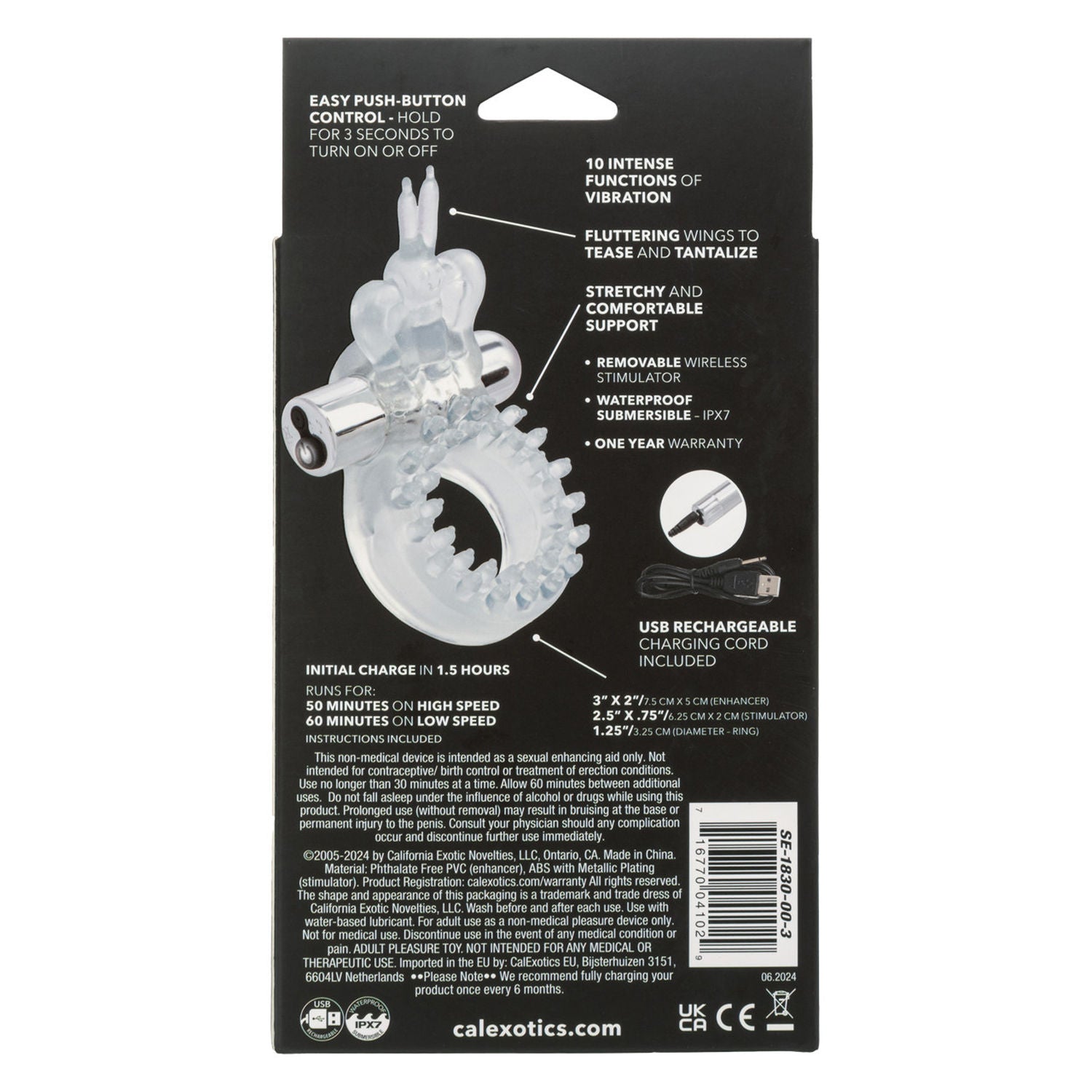 Wireless Butterfly Ring – Waterproof Rechargeable Enhancer Cock Rings Vibrating