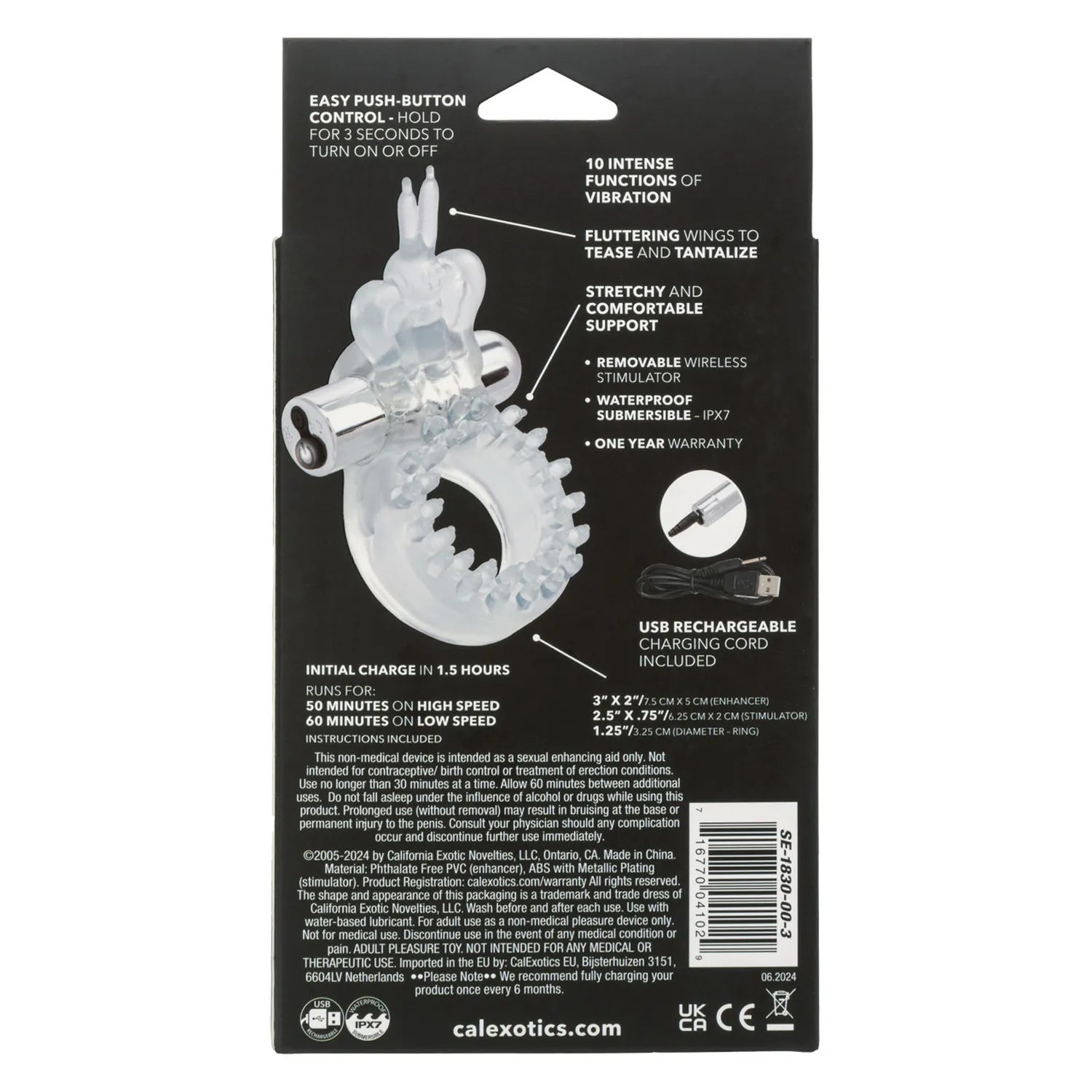 Wireless Butterfly Ring - Waterproof Rechargeable Vibrating Penis Ring > Cock Ring > Vibrating