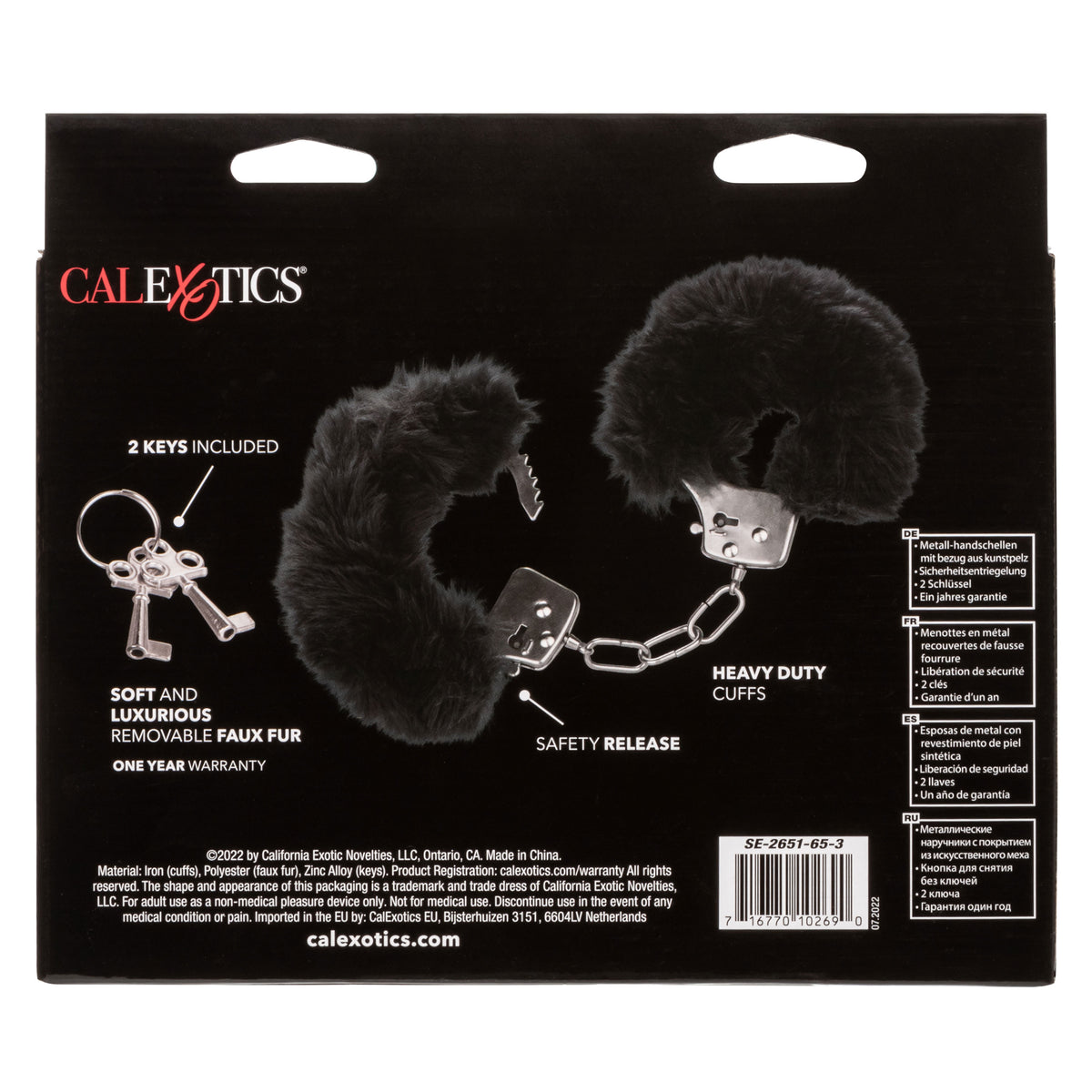 Ultra Fluffy Black Furry Bondage Cuffs > Bondage Gear > Handcuffs