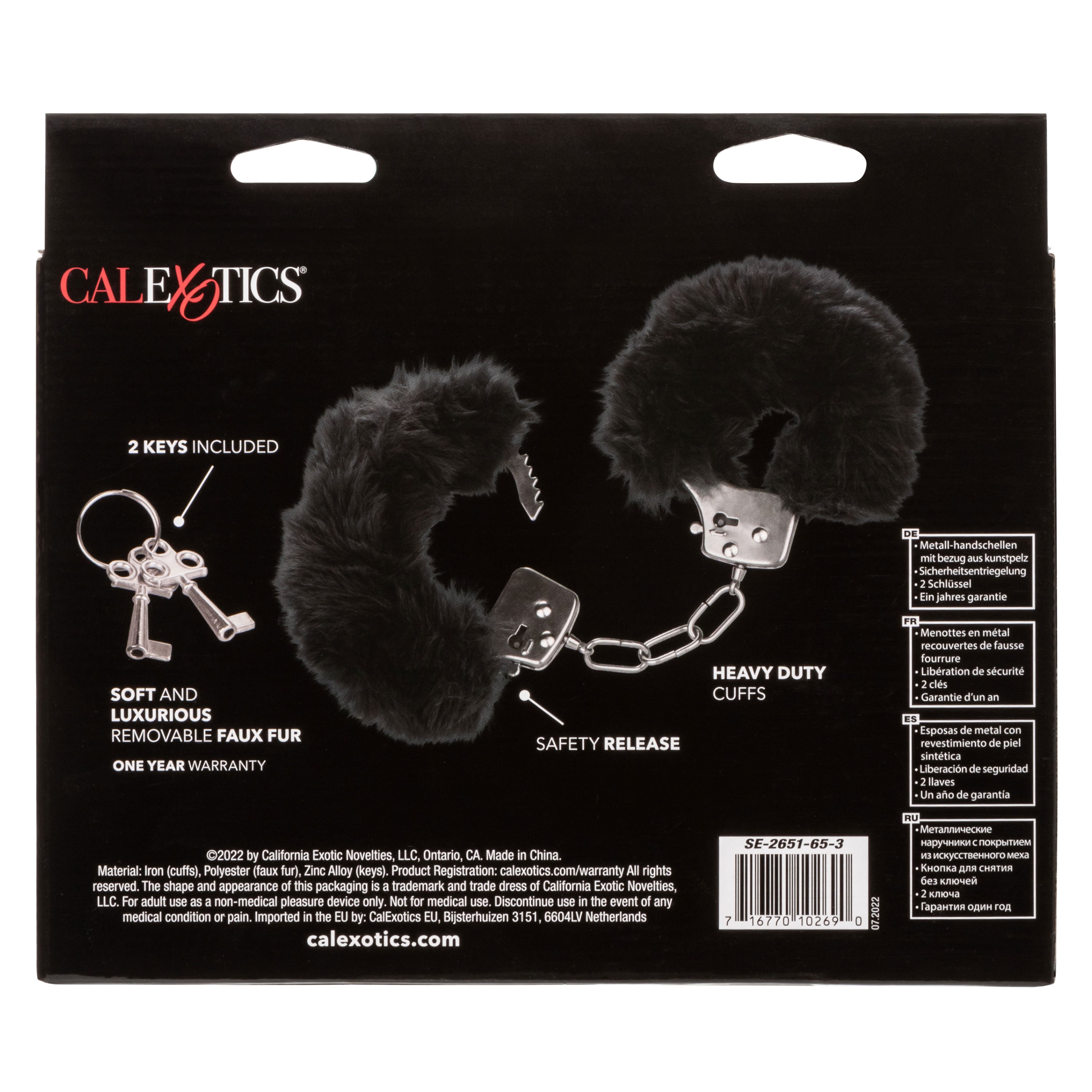 Ultra Fluffy Black Furry Bondage Cuffs > Bondage Gear > Handcuffs