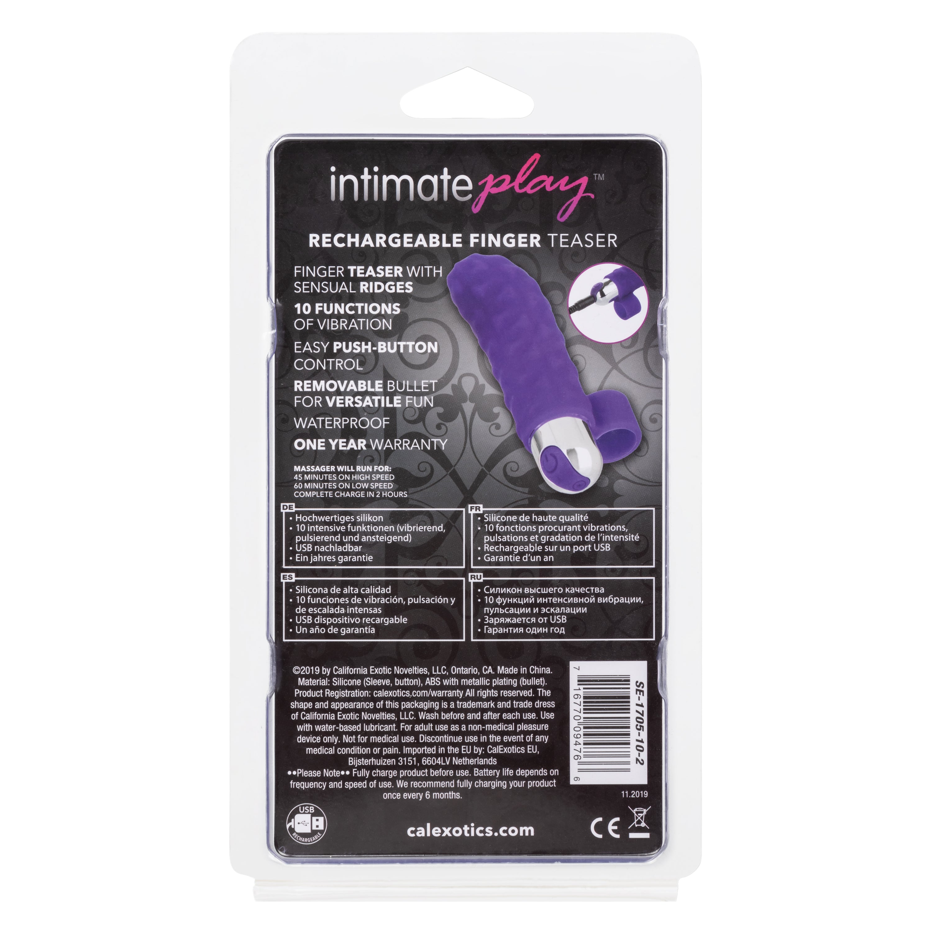 Intimate Play Purple Rechargeable Finger Teaser Finger Stimulator
