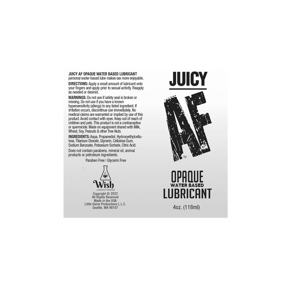 Juicy AF Waterbased Opaque Lube 118ml - Realistic Cum Formula > Lube > Water Based