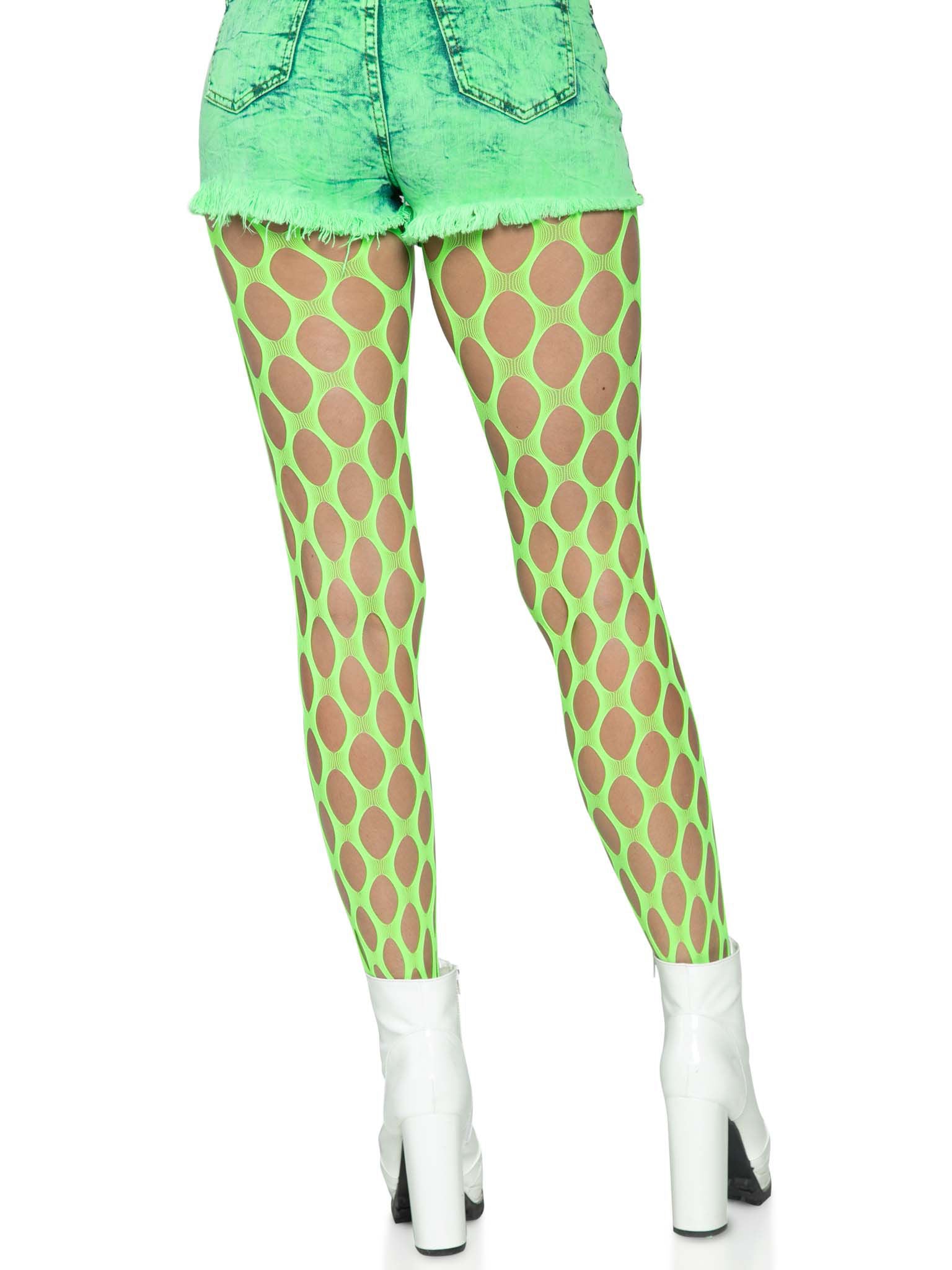 Jumbo Pothole Neon Green Net Tights One Size Adult Hosiery > Clothes > Hosiery > Pantyhose & Tights