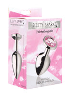 Booty Sparks Pink Gem Medium Aluminium 3.2" Anal Plug Pink Medium > Anal Range > Jewel Butt Plugs
