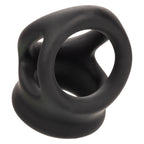 Alpha Liquid Silicone Dual Cage and Ring Black Stretchy Enhancer Cock Ring > Cock Ring > Sling