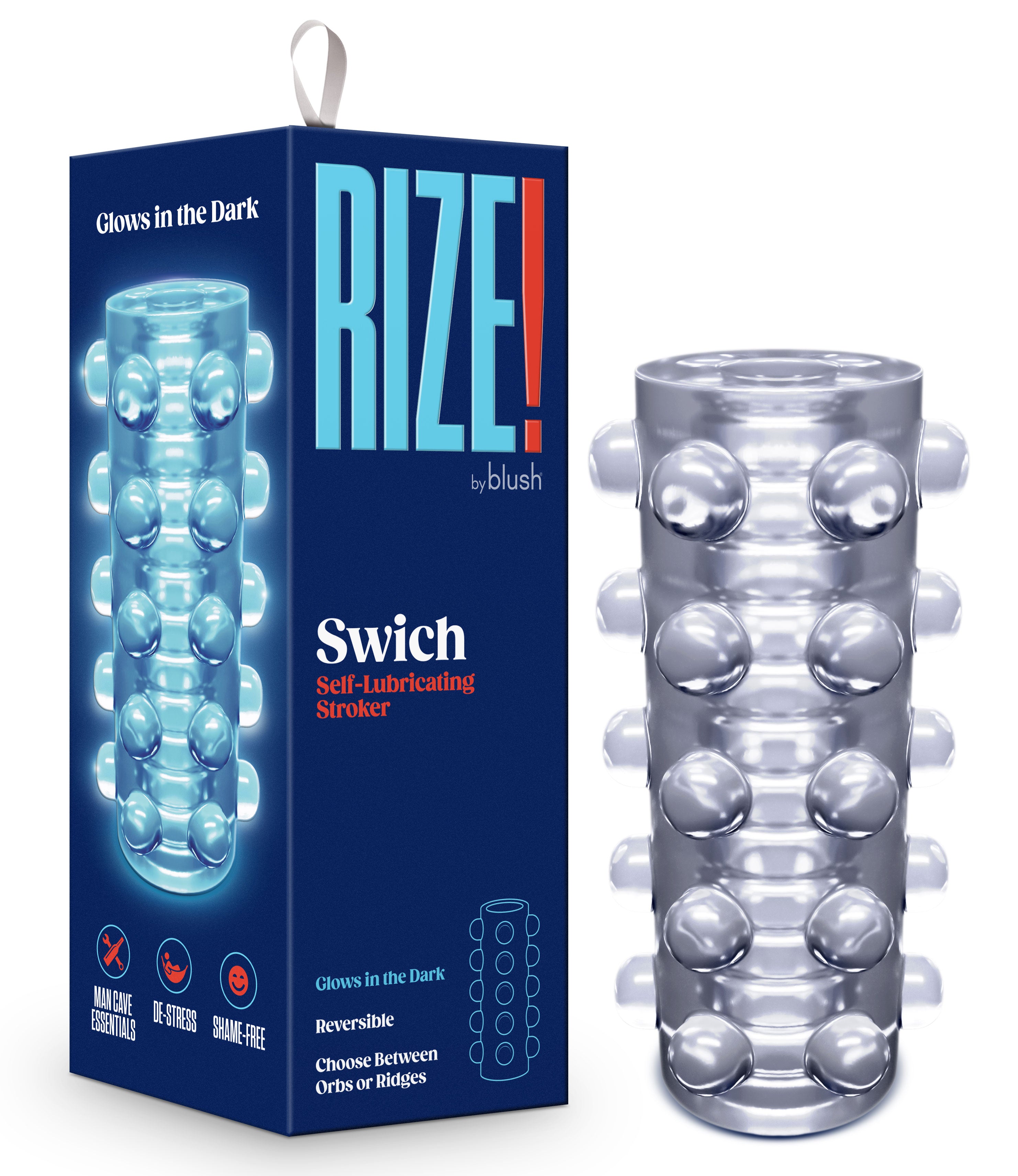 Rize Swich Self Lubricating Clear Stroker Compact Travel > Sex Toys For Men > Masturbators > Manual