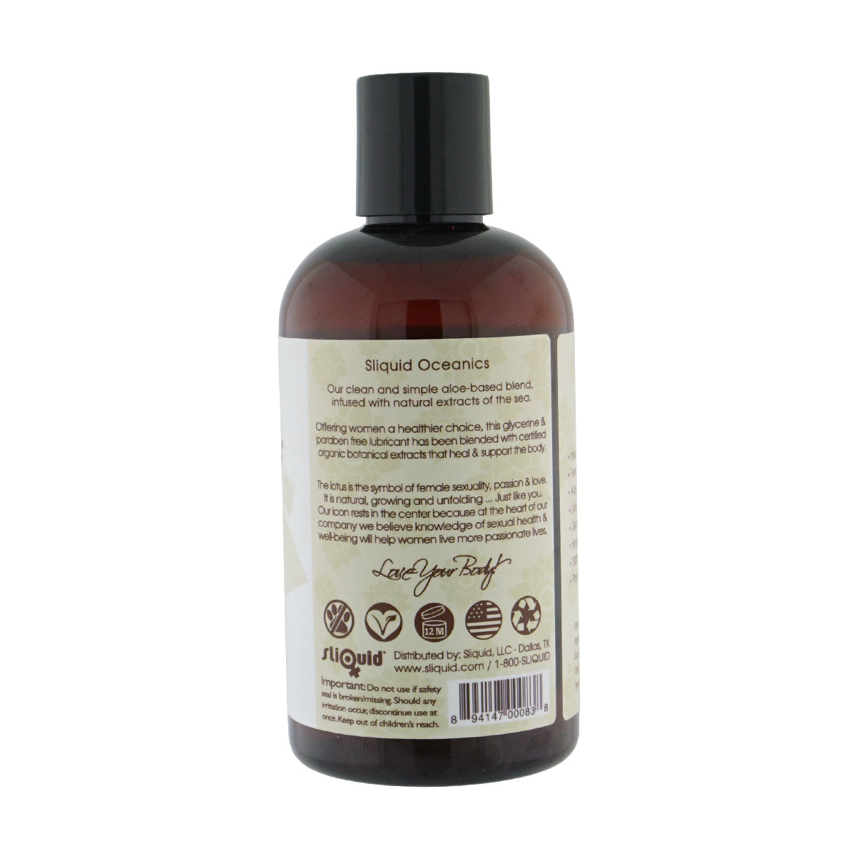 Sliquid Organics Oceanics Natural Water-Based Lubricant 8.5 Oz > Lube > Water Based