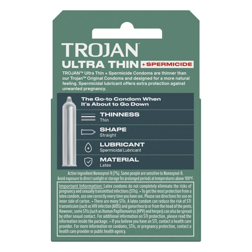 Trojan Ultra Thin Armor Spermicidal Condoms - 3 Pack > Essentials > Condoms