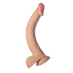 Realcocks Dual Layered 11 Inch White – Bendable Dual-Density Dong > Dildos > Large Dildos
