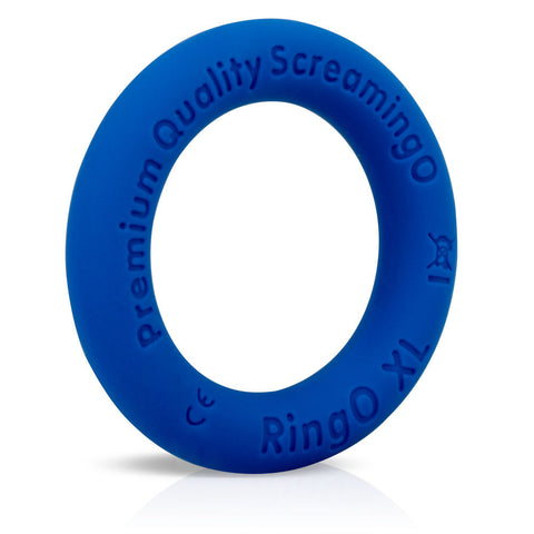RingO XL Liquid Silicone Cock Ring in Black by Screaming O COCK RINGS