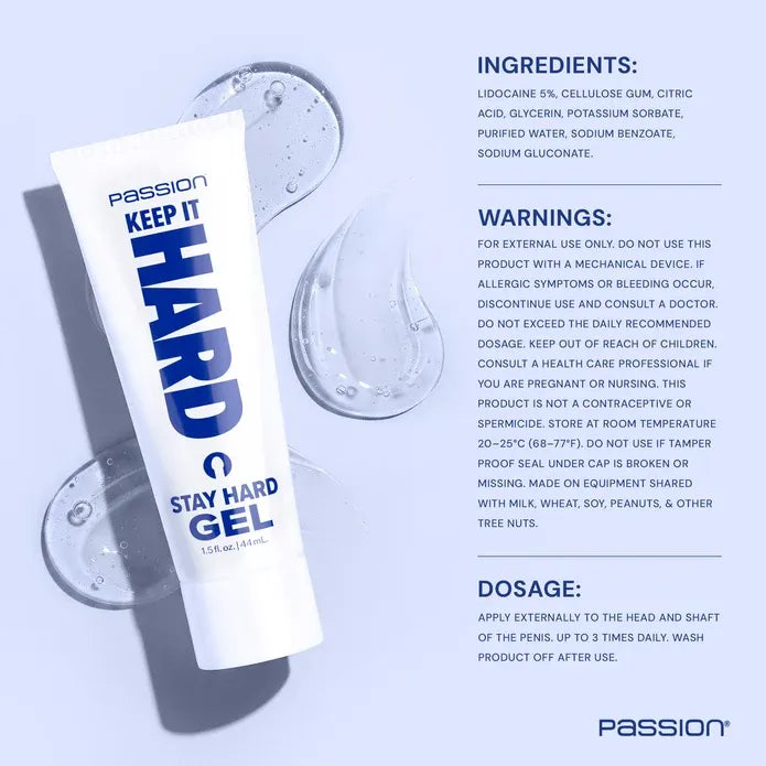 Keep It Hard Stay Hard Gel – Lidocaine-Infused Delay Gel 1.5oz > Essentials > Mens Enhancers
