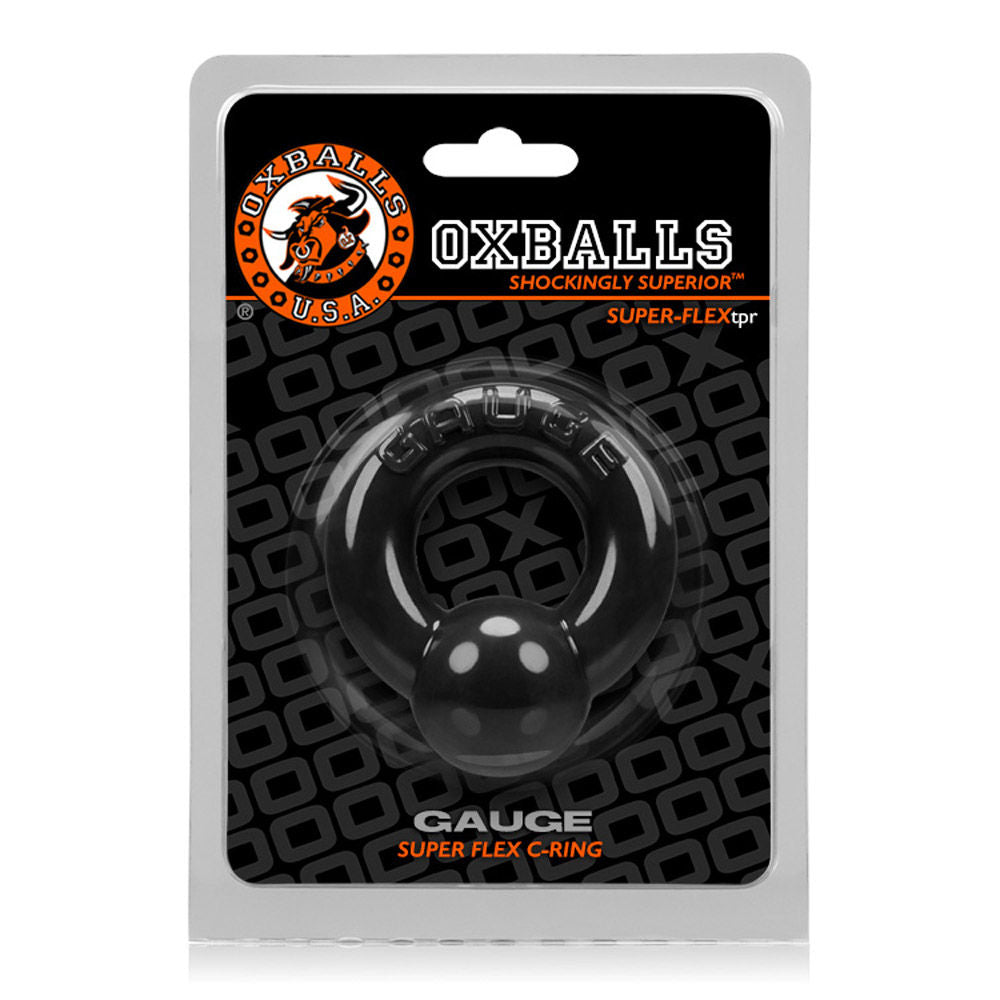 Oxballs Gauge Black Cockring Durable Steel Inspired Design Black Cockrings