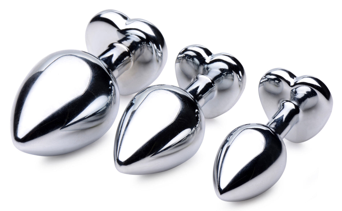 Red Heart Gem Anal Plug Set with Three Graduated Sizes > Anal Range > Butt Plug Kits Main image